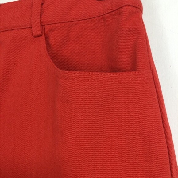 The Korner Womens Rio Cotton Button Front Denim A-Line Skirt Red Size 4 NWT - Picture 2 of 7